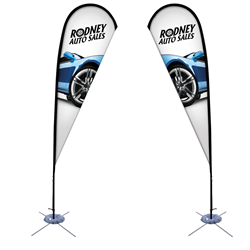 11.5' Tear Drop Sail Sign Kit Double-Sided with Scissor Base
