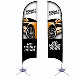 13' Razor Sail Sign Kit Double-Sided with Scissor Base