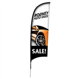 9' Razor Sail Sign Kit Single-Sided with Spike Base